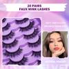 20 Pairs Faux Mink Lashes 3D Fluffy Natural Lashes Makeup False Eyelashes  Russian Strip Lashes Eyelash Extension
