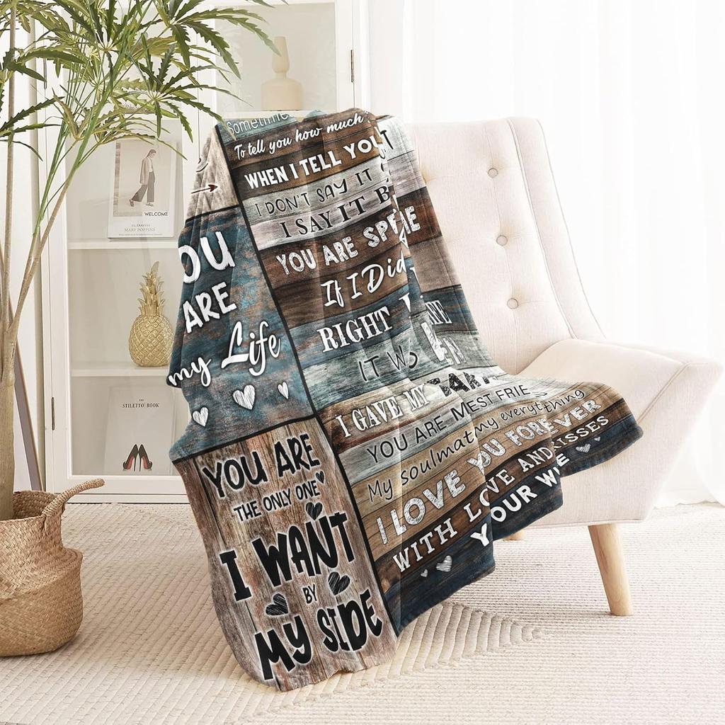 Valentine's Day Gifts for Husband Blanket 60" X 50", Gifts for Husband from Wife, Husband Anniversary Wedding Gift, Birthday Gift for Husband,