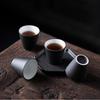Handgefertigtes chinesisches Kung-Fu-Teeset aus schwarzem Ton - Konische Zen-Teetassen, Keramik-Gongfu-Teezeremonie-Zubehör für Zuhause & Geschenke