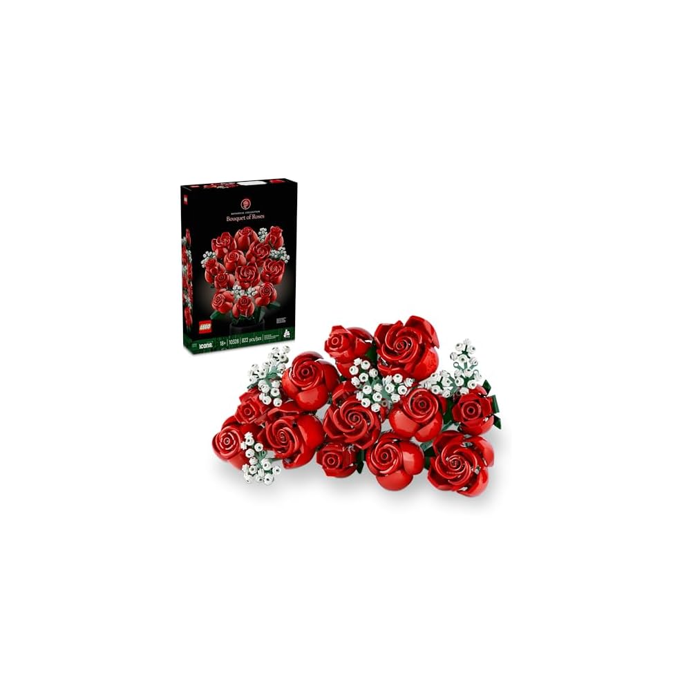 

LEGO Botanical Rose Bouquet Building Set Decorative Flowers Gift for Men and Women Home Decor 10328