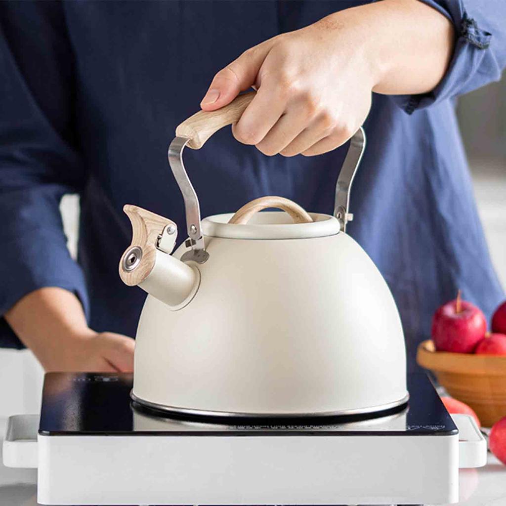 3L Stainless Steel Whistling Tea Kettle Water Boiler Large Capacity Water Kettle for Dorm Outdoor Camping Household Apartment