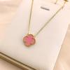 High Quality Four-Leaf Clover Necklace Female Double-Sided Pendant Black And White Mother-Of-Pearl Carnelian Agate Lock Collarbone Chain