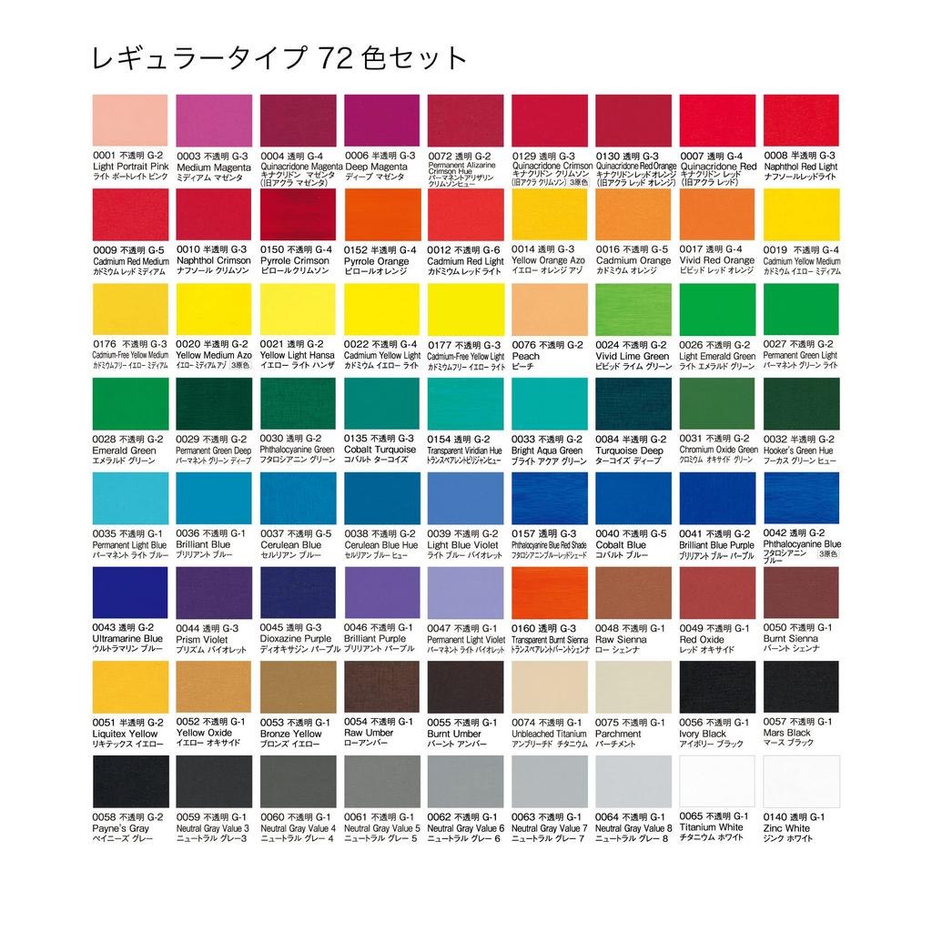 Liquitex Acrylic Paint Liquitex Color Regular Type 72 Color Set Colors A Set B 20ml (36 + Set) (No. 6)