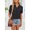 European and American cross-border foreign trade women's summer new V-neck T-shirt puff sleeve loose POLO shirt top