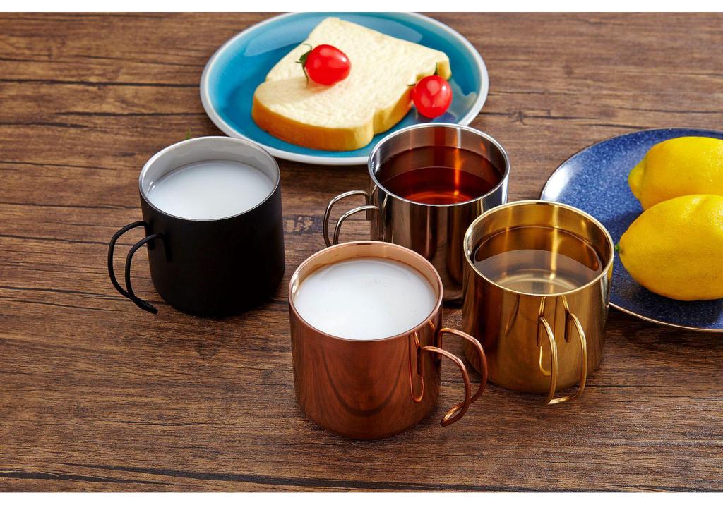 304 Stainless Steel Portable Coffee Mug With Wire Handle