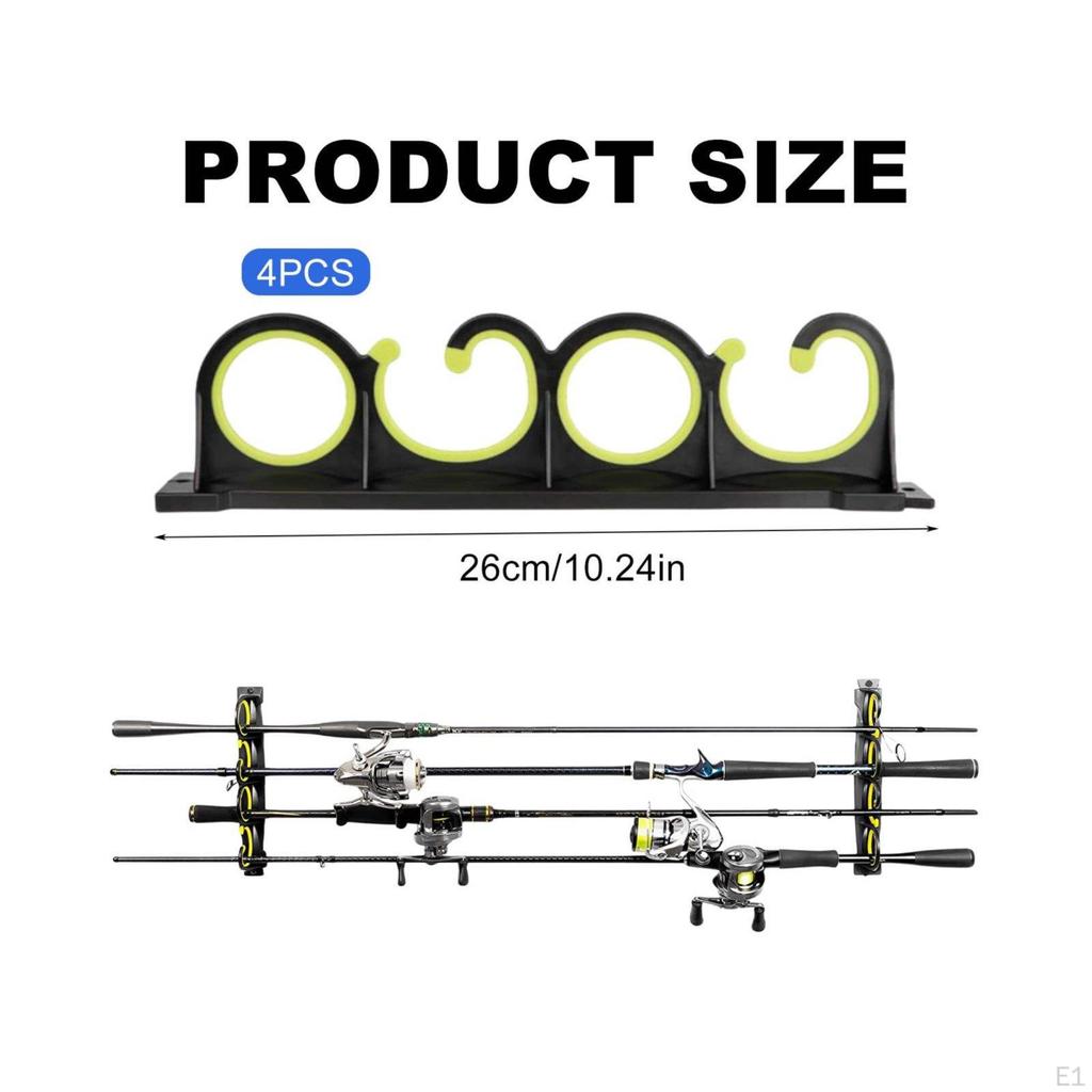 8Slot Fishing Rod Rack 2in1 Design Horizontal Holder Cushioned Grip Sports Storage for