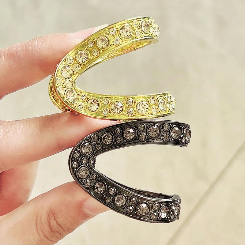 New Fashion Rhinestone Hair Clip Claw For Women Metal Small Ponytail Hair Crabs Thick Hairpins French Headdress Hair Accessories