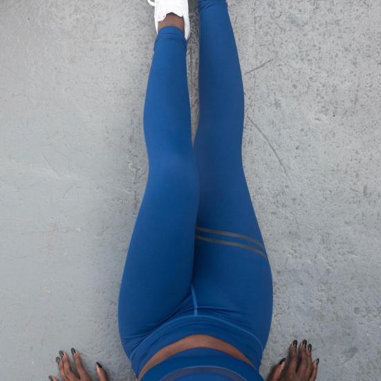 Calças Leggings de Treino Sem Costura de Cintura Alta para Levantamento de Quadril para Mulheres Listradas Calças de Ginástica
