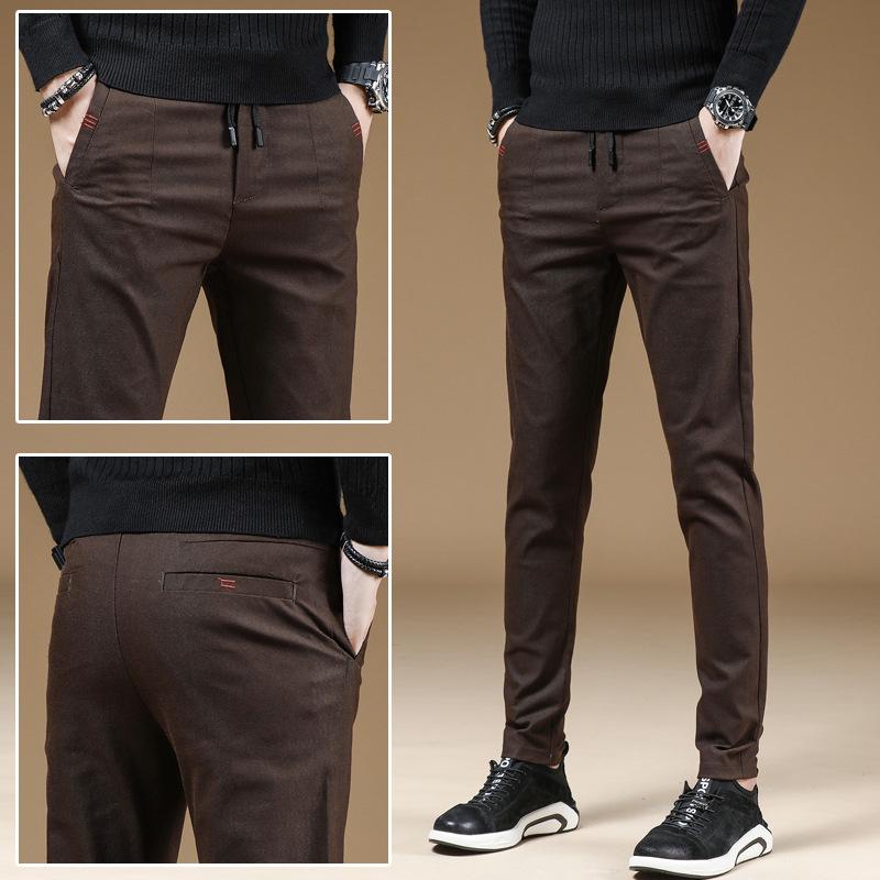 

Легкие, роскошные и модные мужские повседневные брюки с эластичной прямой трубкой с четырех сторон, простые брюки, повседневные мужские брюки 38