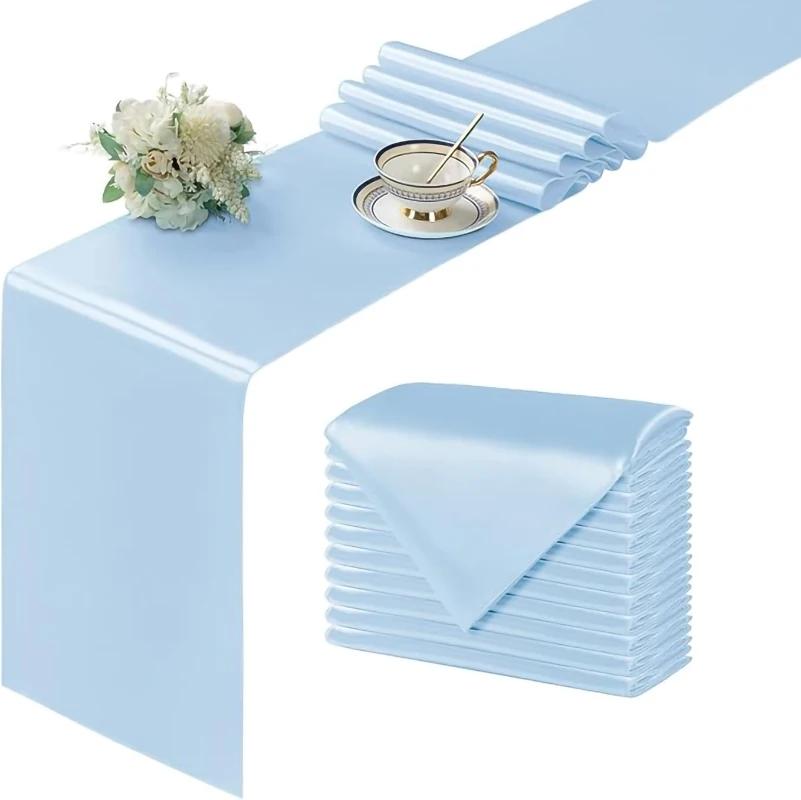 2-10PCS Satin Table Runner 30x275cm For Wedding Party Events Decoration Birthday Parties Banquets Decor Graduations Engagements