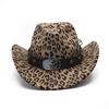 Leopard Print Felt Hat, Unisex, Versatile British Vintage Autumn/winter Wool Jazz Hat, European and American Street Fashion Hat