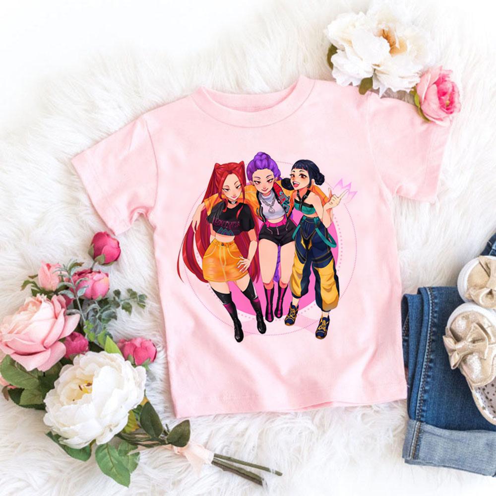 Kids' T-shirt K-Pop 'Demon Slayer' Print 2025 Movie Crew Neck Girls' Cartoon Short Sleeve Summer Baby Fashion Casual Top