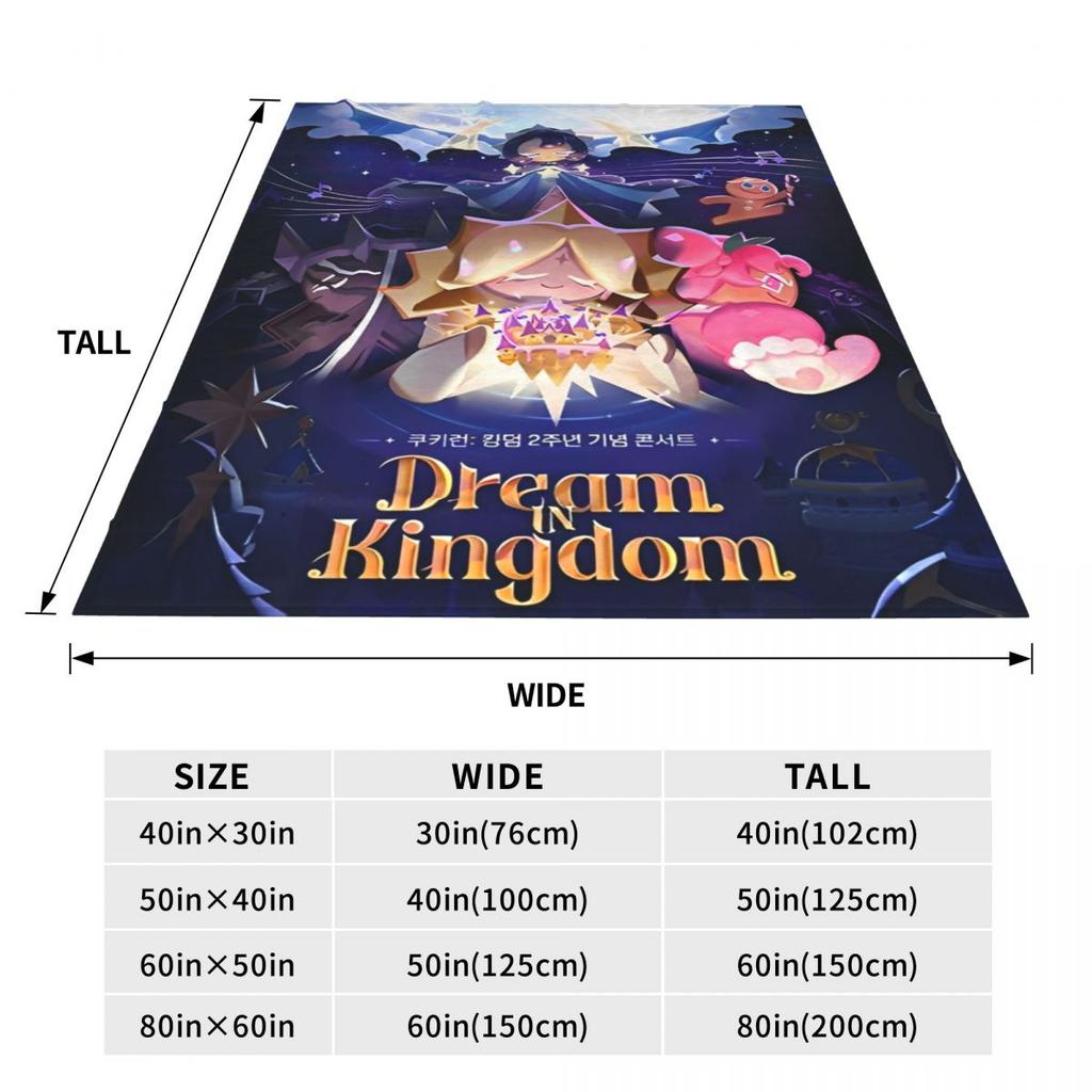 Cookie Run Kingdom Fleece Throw Blanket Action Game Blanket for Sofa Bedroom Soft Bedding Throws