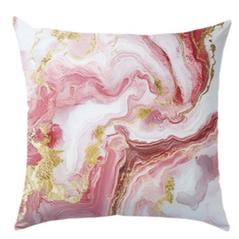 Pink Marble Vein Pillow Covers Pattern Cushion Covers Single Sided Decorative Soft Sofa Living Room Bedroom Home Modern Abstract