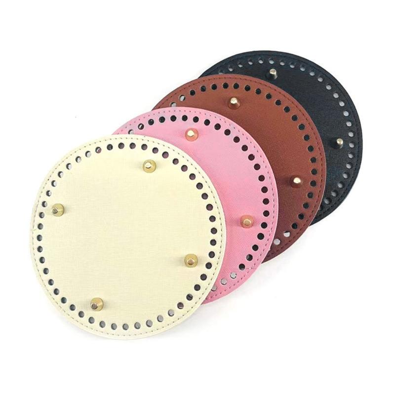 Fondos de Bolsos de Cuero con 48 Agujeros Hecho a Mano Redondo Moldeador de Fondo de Bolso Diá 15cm/5.91'' Accesorios para Bolsos DIY para Bolsos de Punto