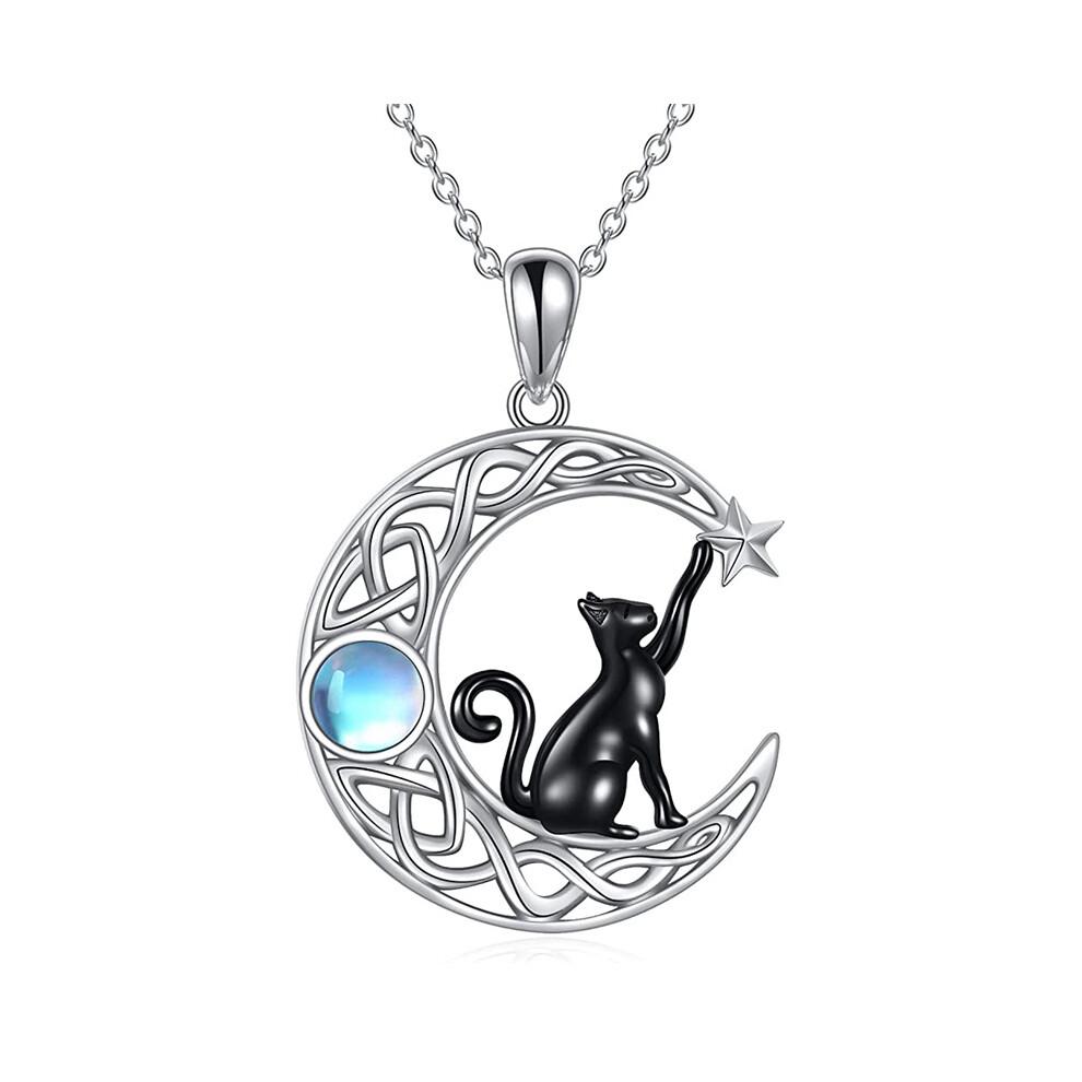 Tree of Life Necklace 1pc Silver Celtic Knot Moonstone Pendant Women Jewelry