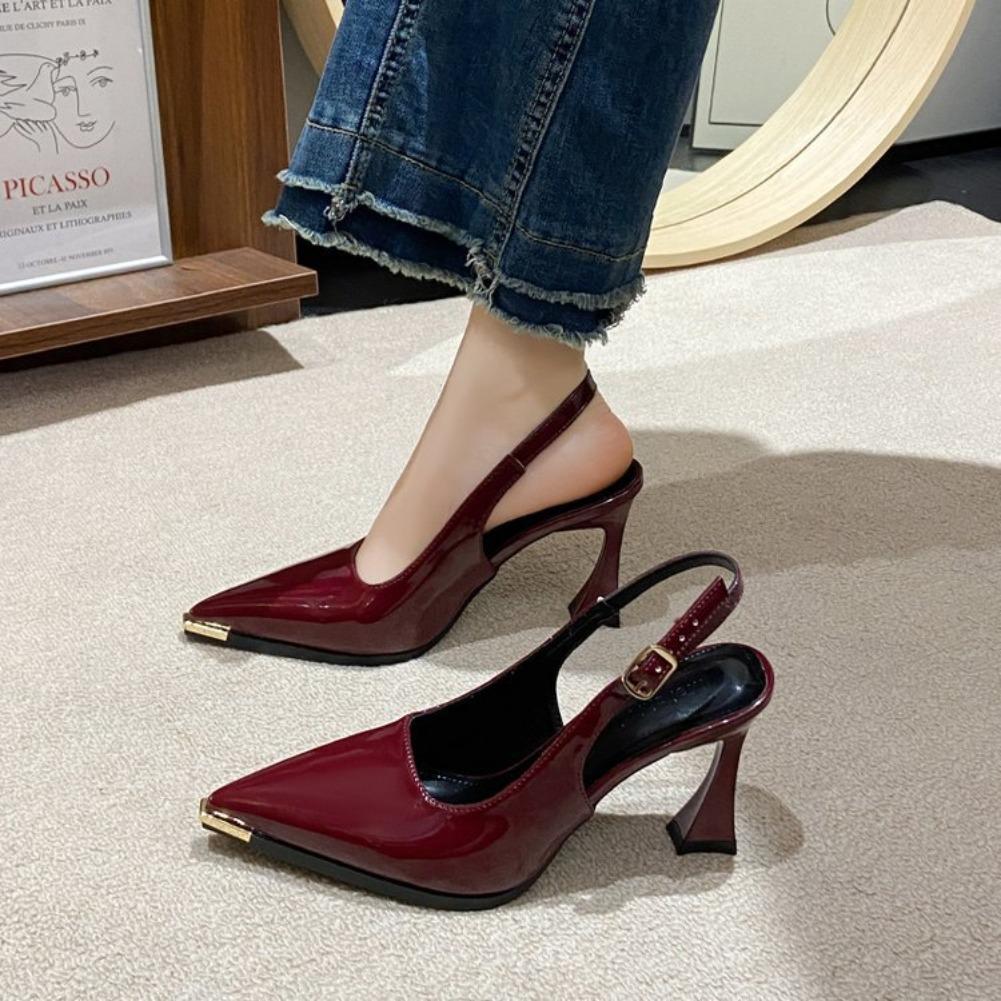 Fashion 2025 New Summer Women Black Fashion Sandals Woman Heels Pumps Sexy Pointed Toe Sandalias Female High Heels Shoes Women