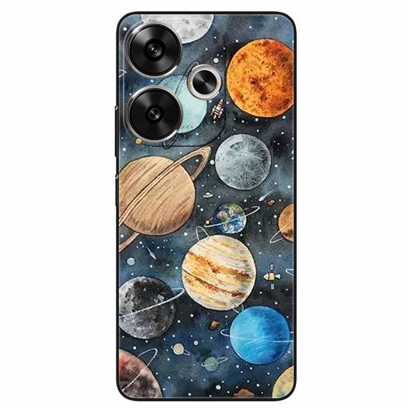 

For Xiaomi Redmi 13 Case Animals Painted Black Silicone TPU Soft Bumpers for Redmi 13 4G 5G Redmi13 Phone Cover Protect Capa Redmi 13 5G