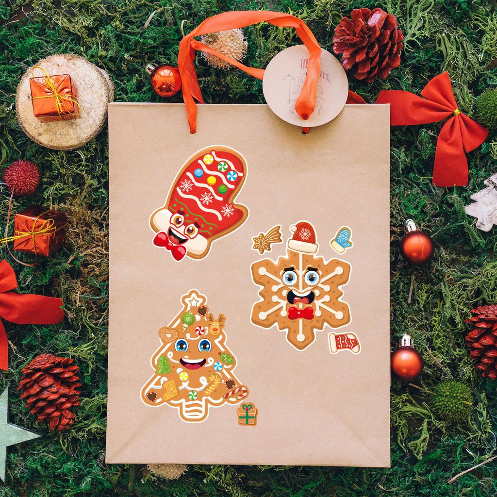 Colorful Cm2408010 Cute Gingerbread Man Stickers Perfect For Kids Birthday Parties