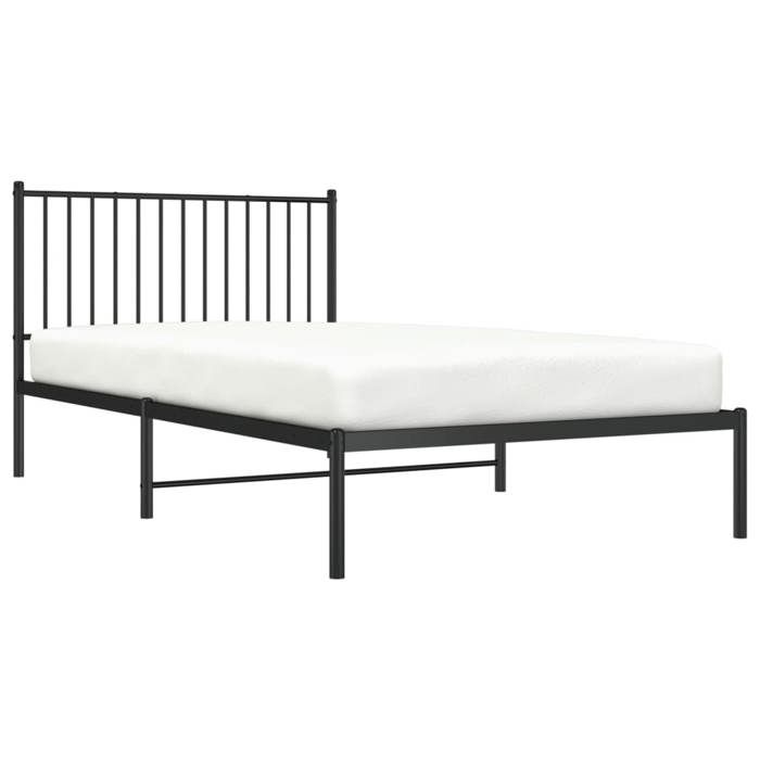Maison Exclusive - Cadre de lit métal sans matelas avec tête de lit noir 107x203cm