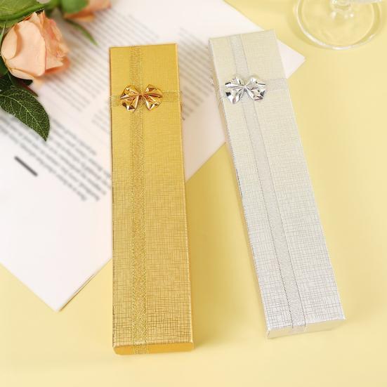 Rechteckige Schmuckverpackungsbox mit Deckel Schleife Valentinstag Brautjungfer Hochzeit Geburtstagsgeschenkbox Halskette Armband Verpackungsbox