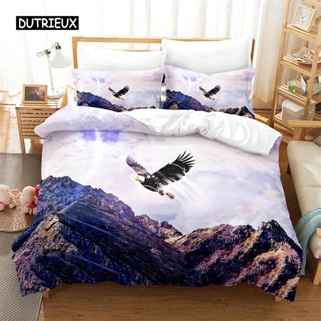 Blue Sky Eagle Queen Bedding Set Duvet Cover Set Bedding Digital Printing Bed Linen King Size Duvet Cover Set Bedding Set