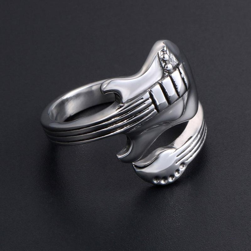 Jewelry Fashion Open Ring Rock Music Guitar Ring Ring Retro Men