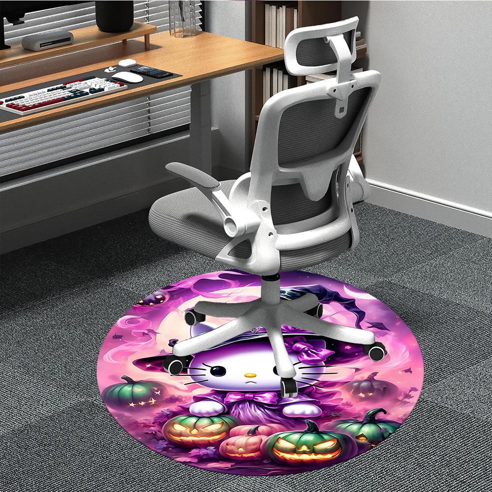 

1pc Hello Kitty Chair Carpet for Office, Indoor Non Slip Washable Polyester Fiber Carpet, Mat For Office, Machine Washable 80cm