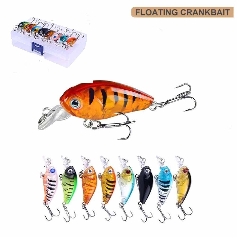 8Pcs/Box Micro Hard Bait Fishing Lure Floating Topwater Fishing Bait  Saltwater Fishing