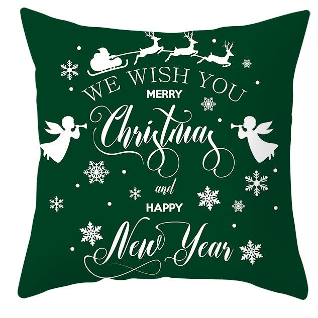 Christmas Elk Pillow Cover Home Gift Cushion Cover Fabric Sofa Pillow Cover