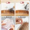 1PC Hair Brush Cleaner and 1PC Hair Comb Set, Stainless Steel Toothed Wooden Handle Hair Brush Cleaner, Bamboo Massage Comb