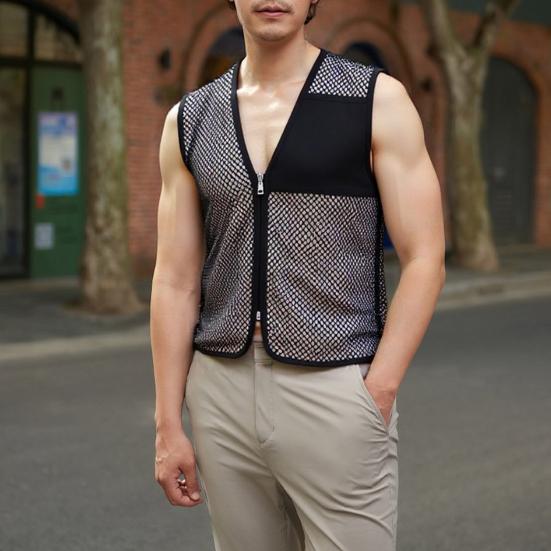 Adults Volunteer Vest Waiter Bartender Work Uniform Event Activity Sleeveless Jacket Supermarket Zipper