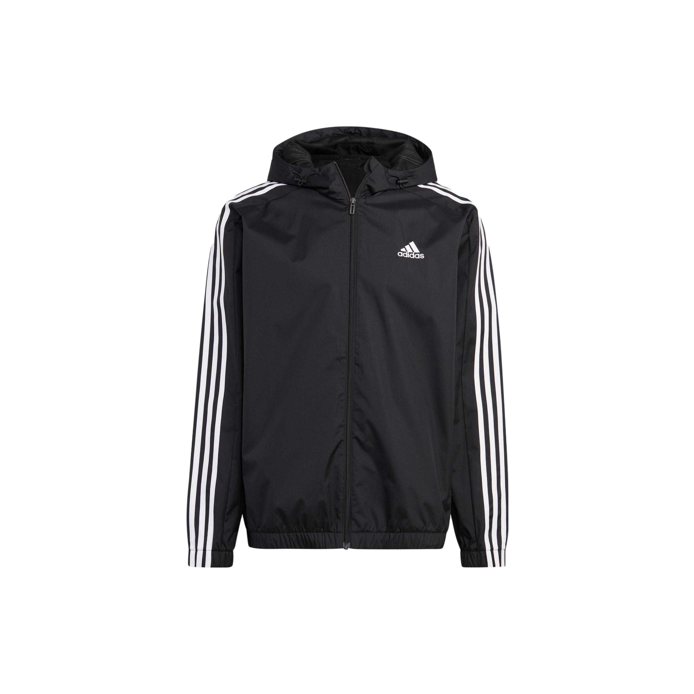 adidas Essentials 3-Stripes Woven Windbreaker  Black  Men s IB0384 XXXL