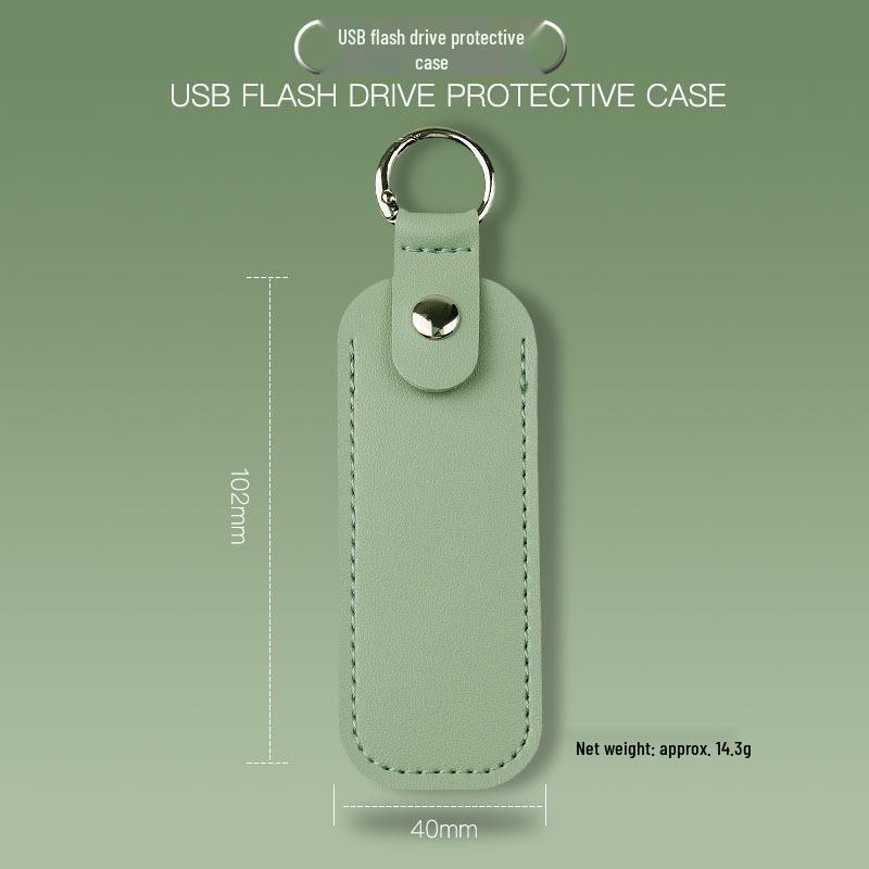 Portable Leather Keychain U Disk Case - Drop-Proof, Anti-Lost, Mini Storage Sleeve