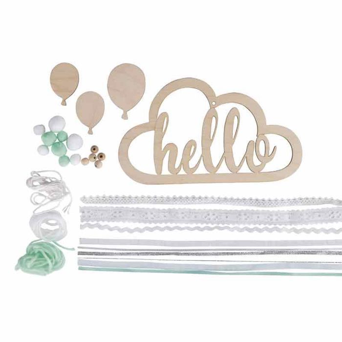 Kit DIY suspension murale - HELLO - 65 cm - Asymétrique - Intérieur - Décoration originale