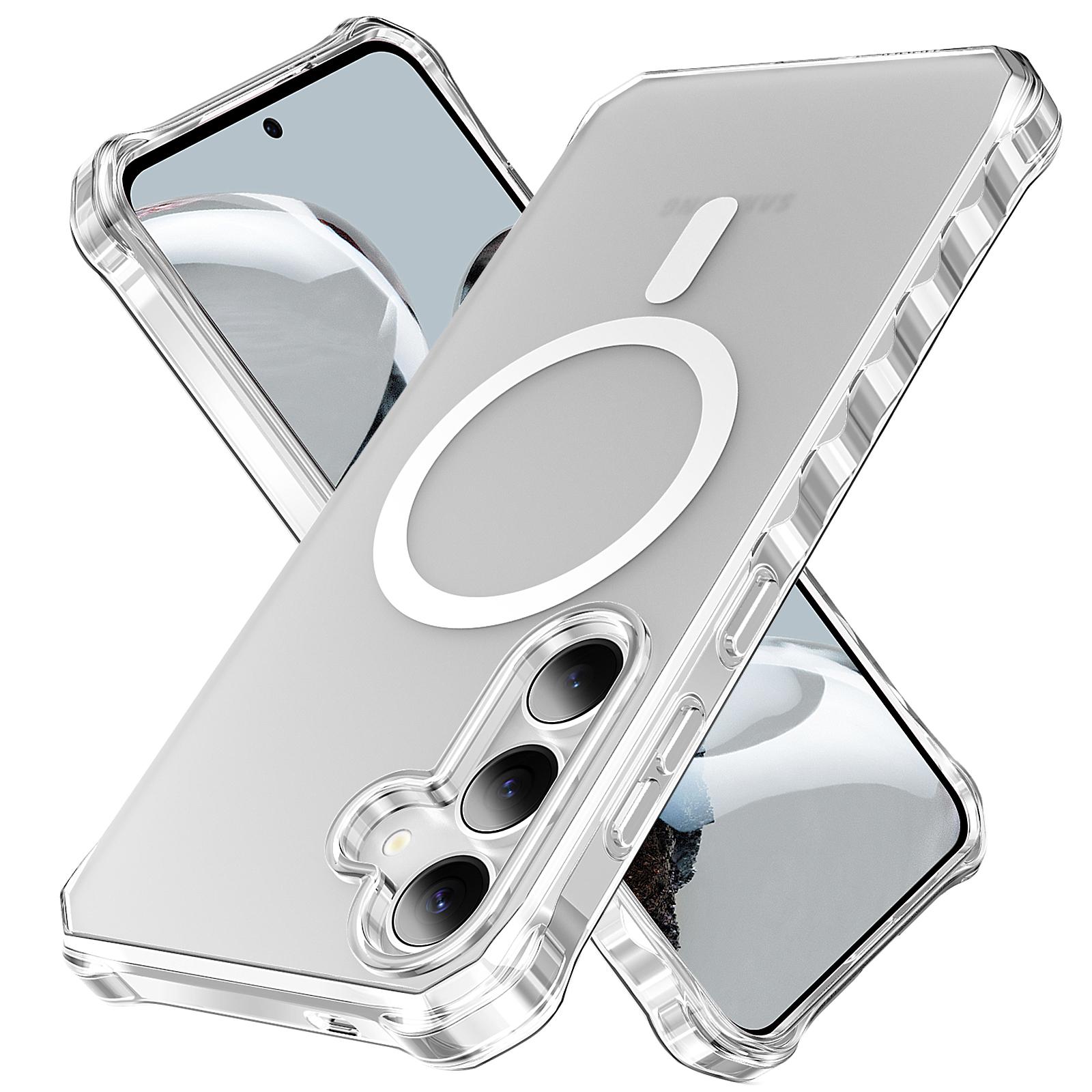 

For Samsung Galaxy S25+/S24+ Magnetic Case Small Wavy Edge PC + TPU Phone Cover E
