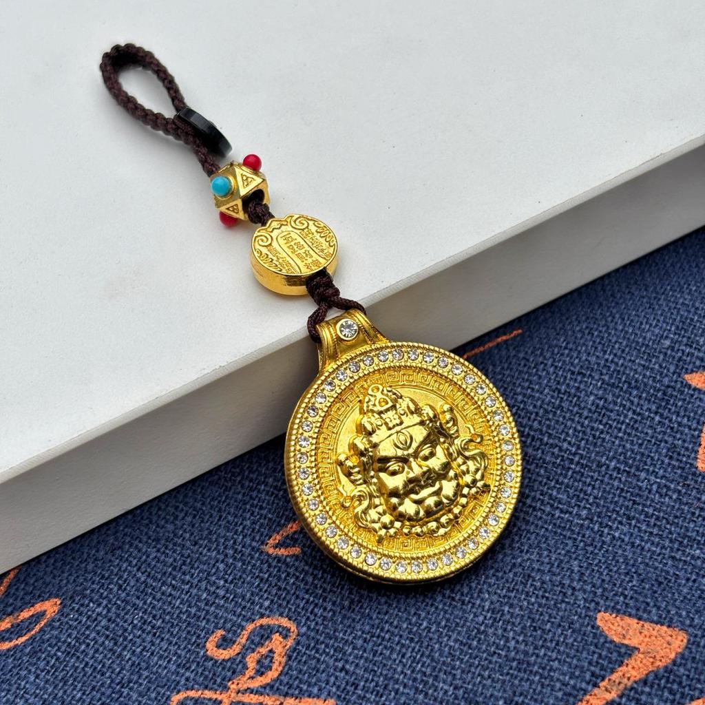 Fünf Segnungen Chinesischer Schlüsselanhänger Anhänger: Retro-Charm aus Goldlegierung mit Fu-Zeichen