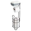 Elegant Iron Standing Tissue Dispenser Large Capacity Modern Floor Mounted Toilet Paper Stand for Homes Office Or Travel