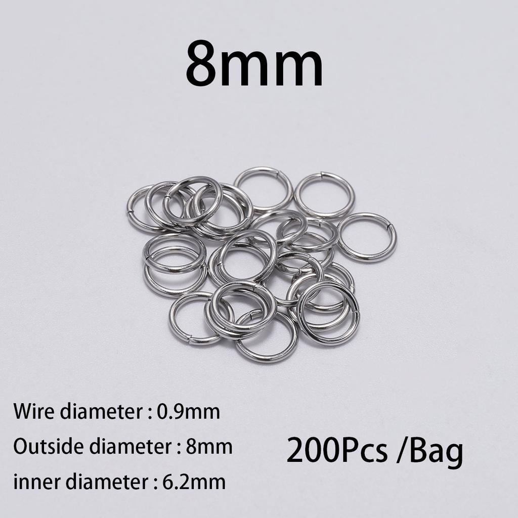 100-200Pcs/Lot Stainless Steel Split Ring Open Jump Rings Connectors For DIY Jewelry Making Findings Connectors Accessories