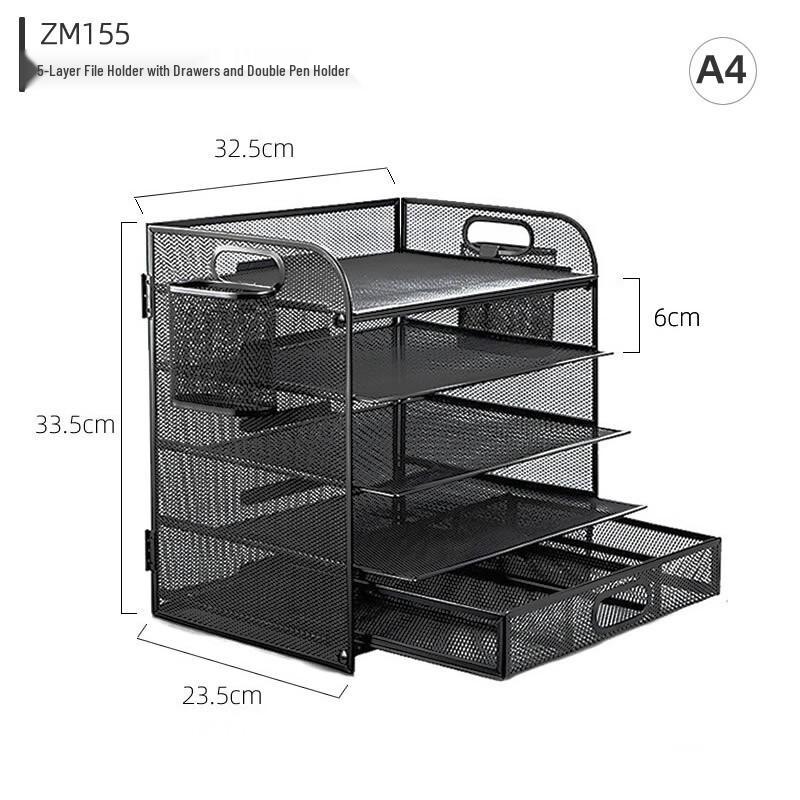 Desktop Metal File Organizer with Drawers