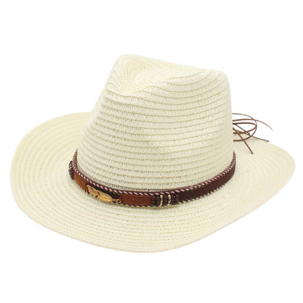 Hiking Western Cowboy Hats Summer Sunscreen Visor Cap Fashion Straw Cowgirl Hat  for Women Men