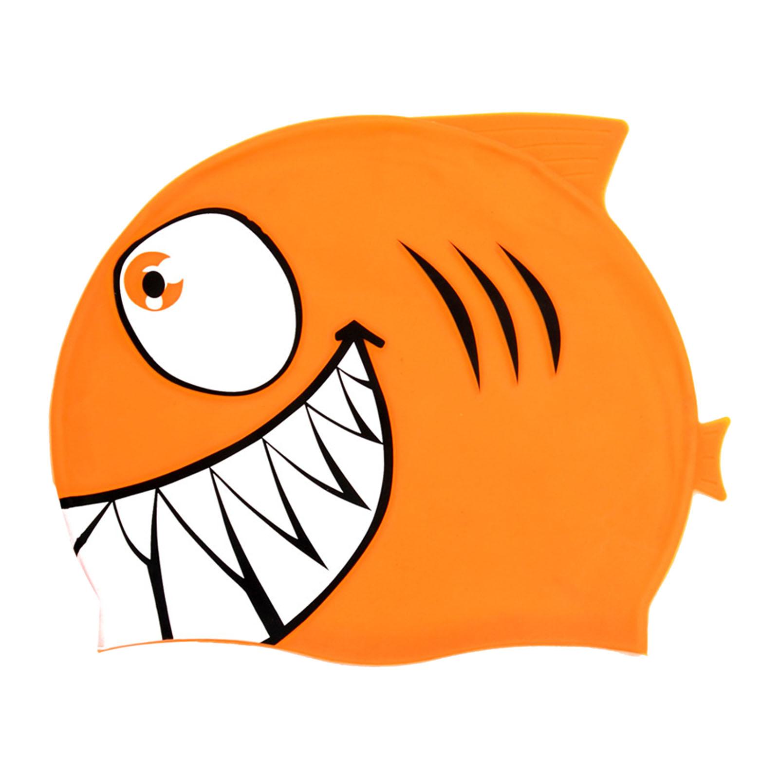 

Fish Shaped Swimming Cap Bathing Cap Elastic Anti-slip Cute Soft Water Resistant Swim Gear Swimwear Hat for Kids Boys Girls помаранчевий