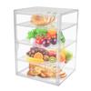 4-stufiger Bäckereischrank Schreibtisch-Warmhalte-Schrank für Backwaren Küche Lebensmittel Acryl-Brot-Auslagevitrine mit Magnettür