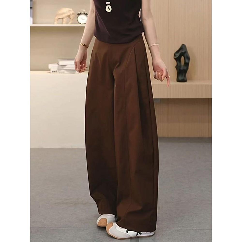 

2026 Spring/Autumn Women s Fashionable Slimming Straight-Leg Versatile Wide-Leg Casual Pants L (105-125 lbs) вино красного