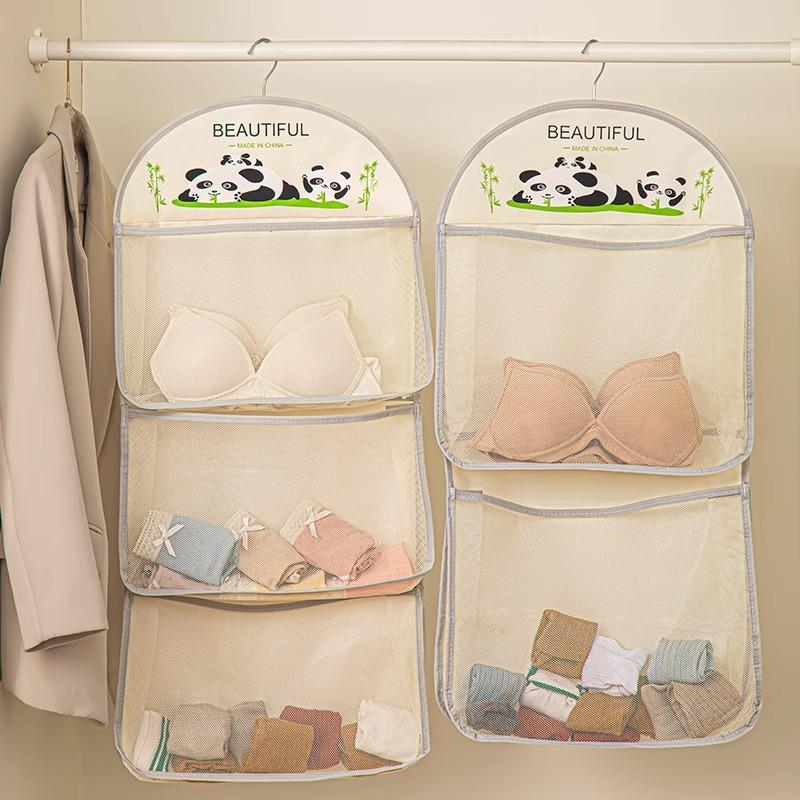 Panda Storage Wardrobe Underwear Socks Hanging Mesh Pocket Organiser Storage Bag