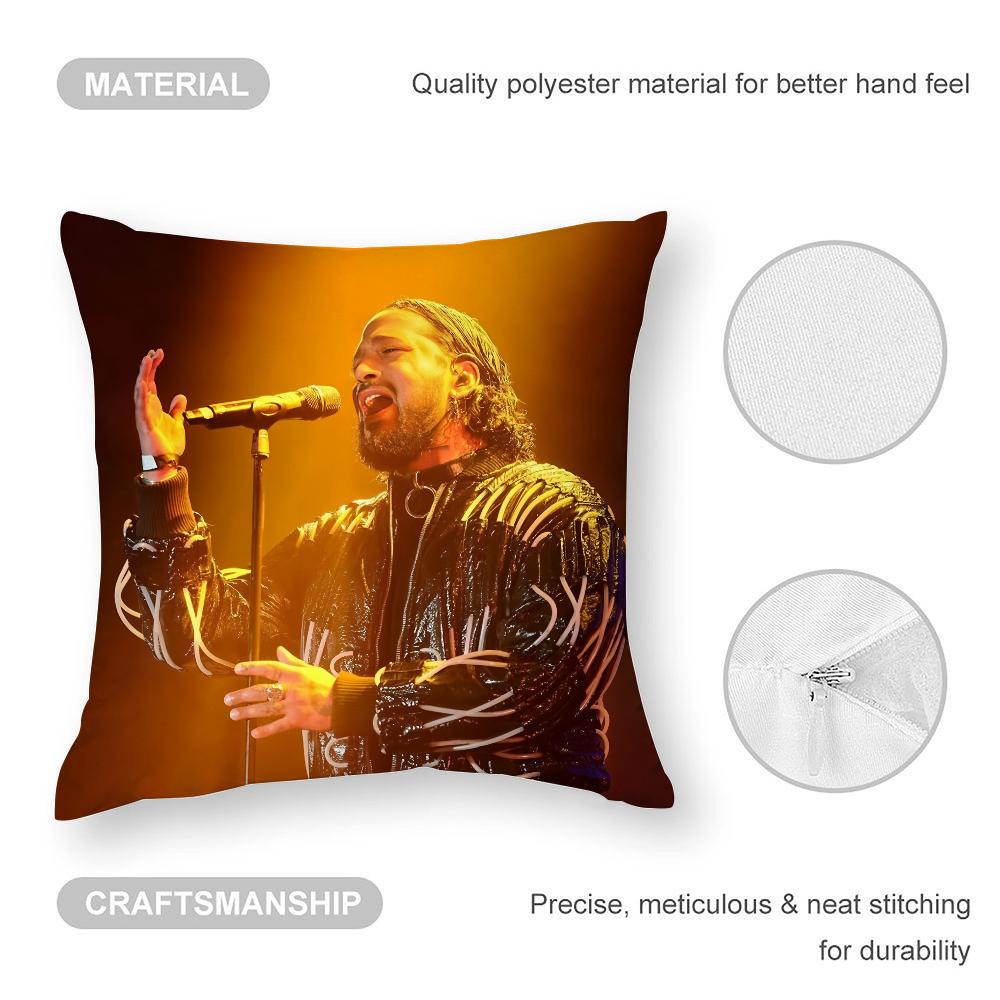 Singer S-Slimane France Pillow Case 3D Print Polyester Fiber 40*40 Cm Home Sofa Throw Pillow Cover Decoration Festival Gift