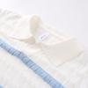 2026 Japanese Style White Striped Lapel Polo Knit T-Shirt for Men - Summer Short Sleeve