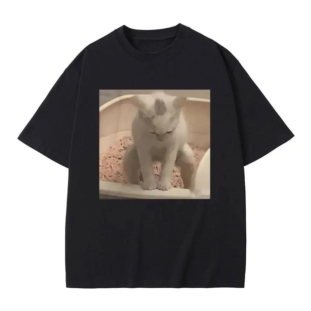 Funny Memes Kitten Pooping Kitten Joke T-shirt Graphic T-shirt Women s Casual Tops T-shirt Fashion Graphic T Shirts Summer Y2... S разноцветный