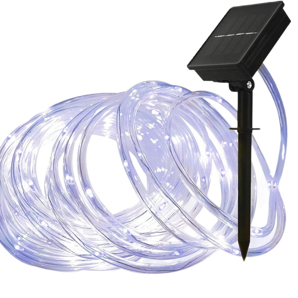 Waterproof LED Solar String Lights - Rainbow Tube Fairy Lights for Trees, Outdoor Holiday Decoration