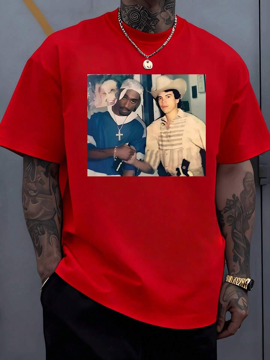 

Vintage Friendship Photo Print Reflecting Unity And Nostalgia In Urban Street Culture Unisex s T-shirt S